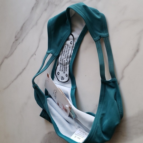 Amerzan Two Piece Bikini Set Geometric Floral Strappy Bottom Size S - Picture 12 of 12